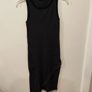 Michael Stars asymmetrical black/grey Striped‎ Sleeveless Dress